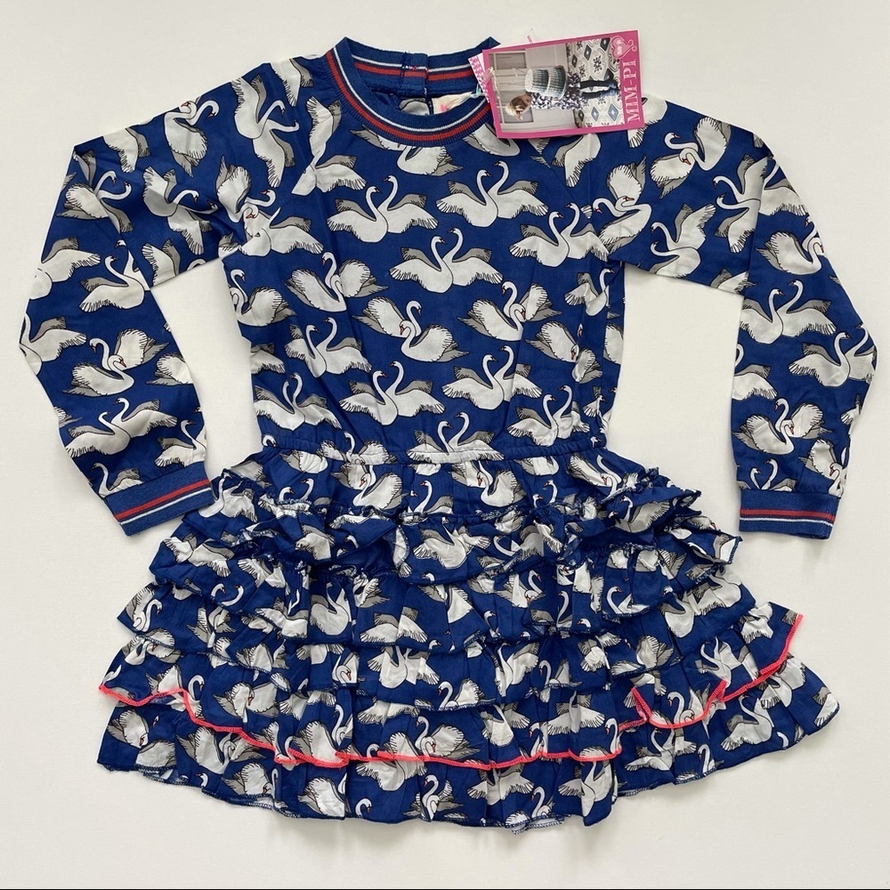 Mim-pi Girls Mim Pi Galaxy Blue Swan Dress 134/9 Y